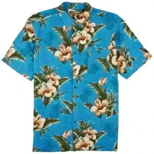 CAMPIA MODA CAMPIA Mens Tropical Floral Print Short Sleeve Shirt Size L